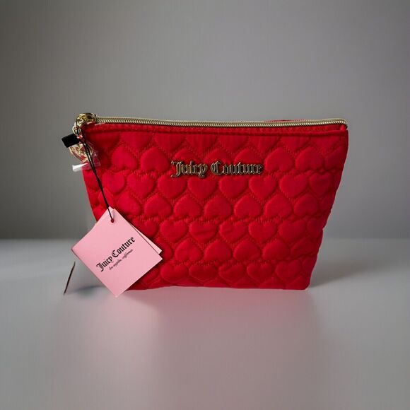 Juicy Couture Travel Red Cosmetic Set Includes 2 Bag & 1 Toiletry Bottle NWT - Picture 2 of 15